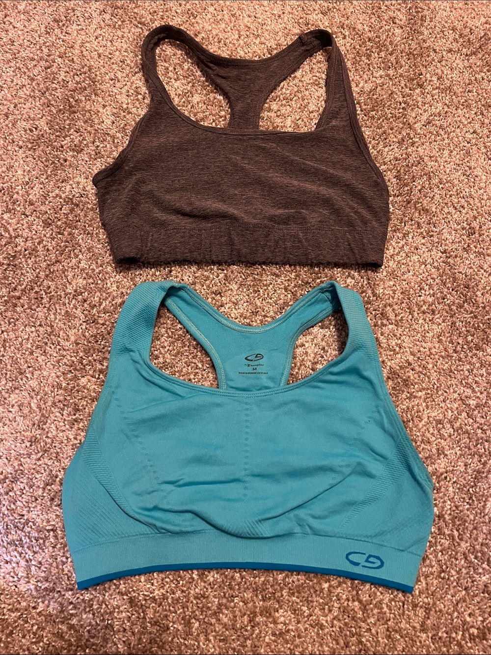 Champion Brand Sports Bra Bundle- Blue and Gray- women’s medium